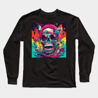 Psychedelic Brightly Colored Skulls and Skeletons Long Sleeve T-Shirt